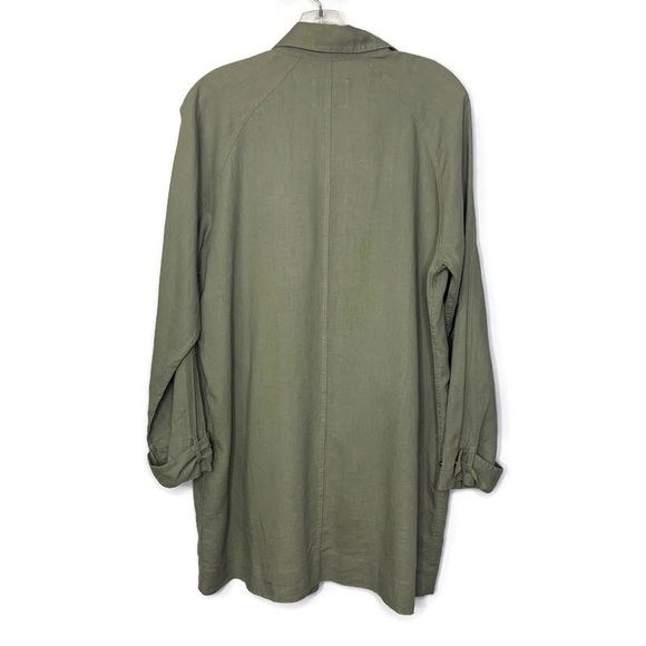Rails Women’s Snap Front “Nadia” Sage Green Long Jacket Trench Size M Mint! - Picture 3 of 9